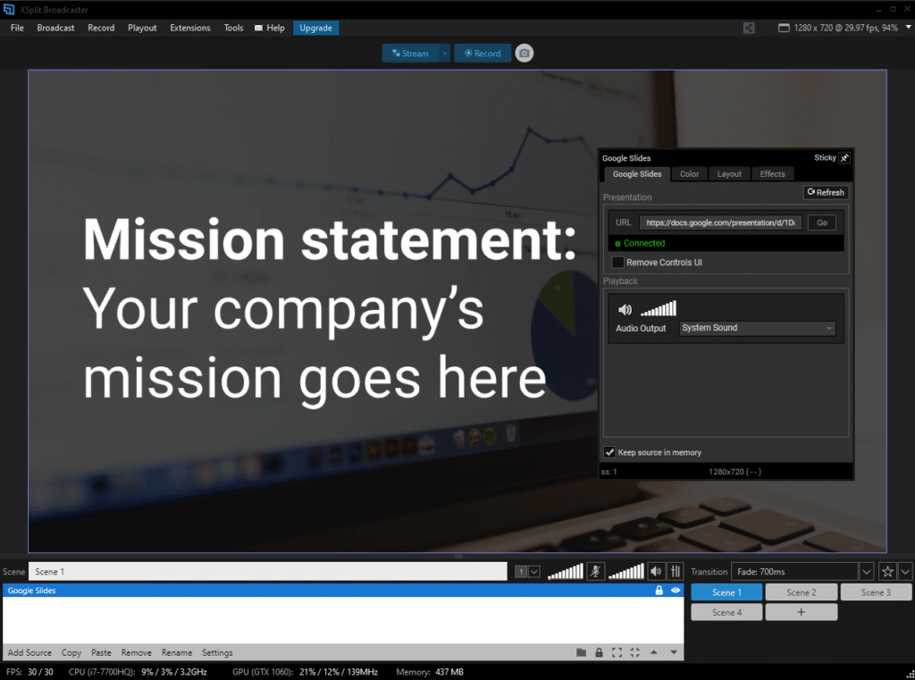 Remote presentation in XSplit Broadcaster